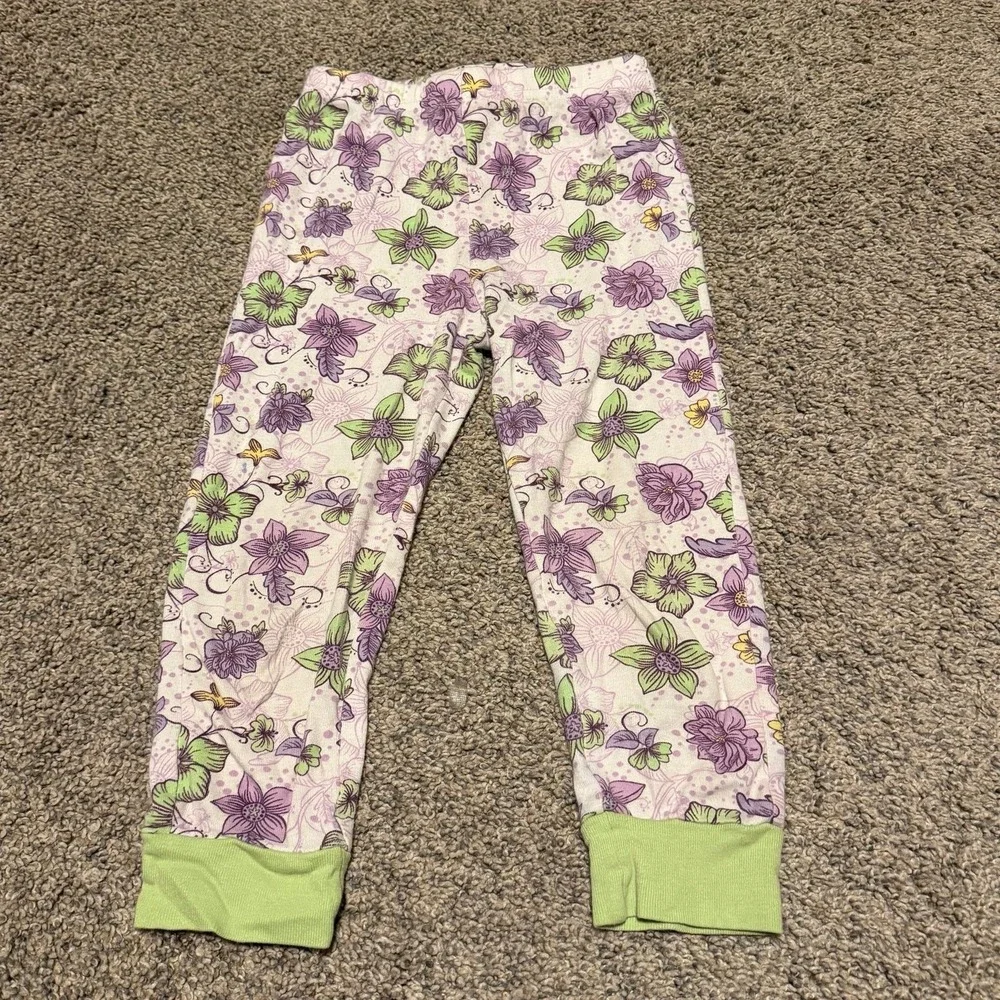 Disney Store Y2K Tinker Bell Pajamas‎ Girls Size 3 Floral Long Sleeve PJ Set
